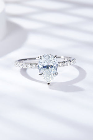 1.8 Carat Moissanite Side Stone Ring-Teresa's Fashionista LLC