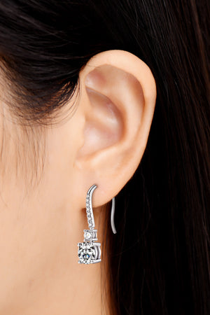 2 Carat Moissanite 925 Sterling Silver Drop Earrings-Teresa's Fashionista LLC