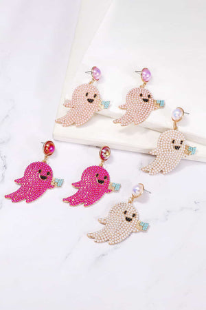 Ghost Shape Synthetic Pearl Dangle Earrings-Teresa's Fashionista LLC