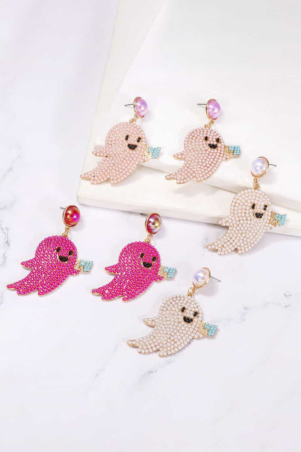 Ghost Shape Synthetic Pearl Dangle Earrings-Teresa's Fashionista LLC