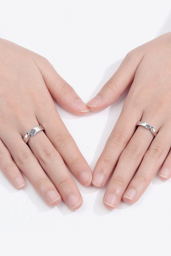 Moissanite Rhodium-Plated Ring-Teresa's Fashionista LLC