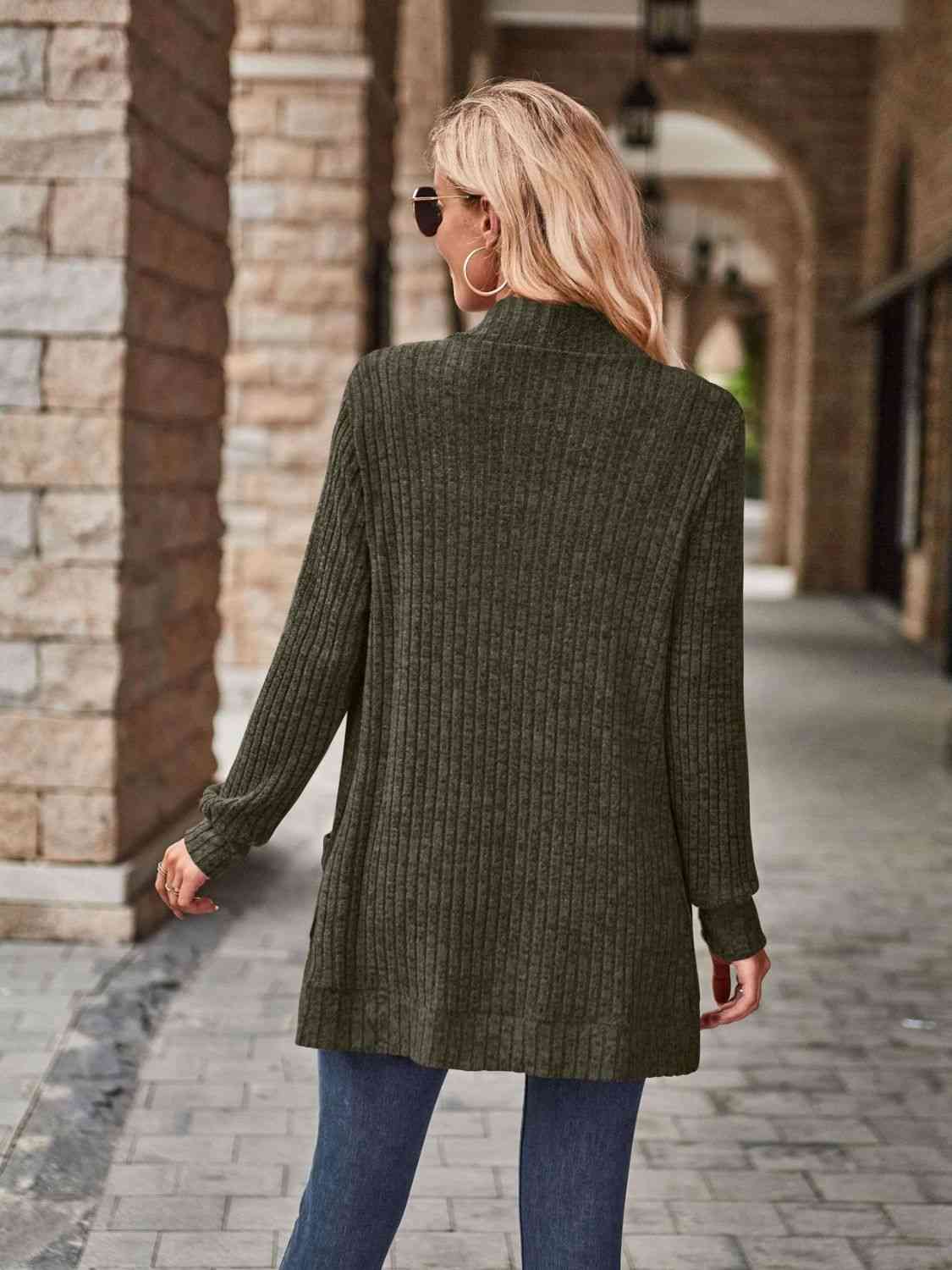 Open Front Cardigan with Pockets-Teresa&#39;s Fashionista LLC
