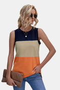 Color Block Tank Top-Teresa's Fashionista LLC