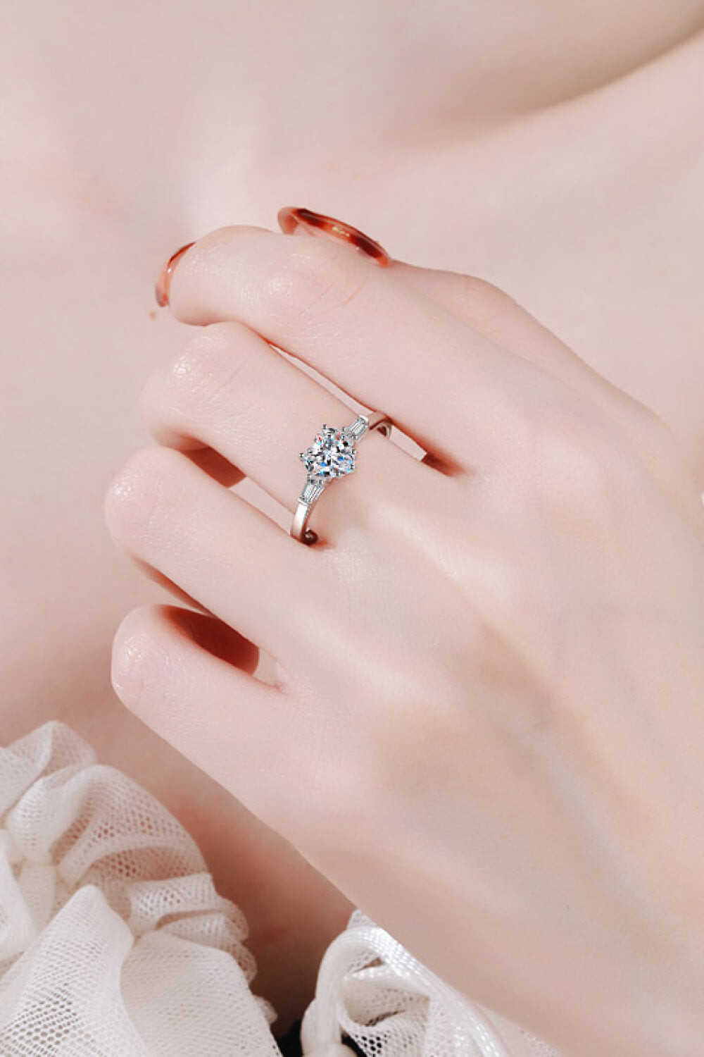1.2 Carat Moissanite Heart Ring-Teresa's Fashionista LLC