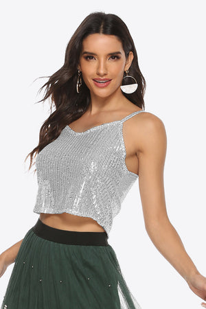 Sequin Cropped Cami-Teresa's Fashionista LLC