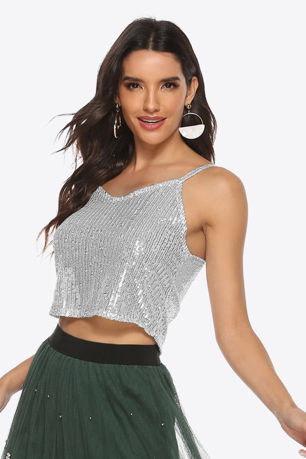 Sequin Cropped Cami-Teresa's Fashionista LLC