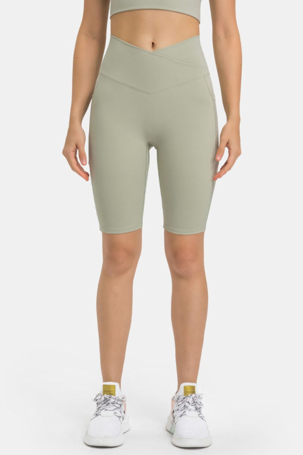 High Waist Biker Shorts with Pockets-Teresa's Fashionista LLC