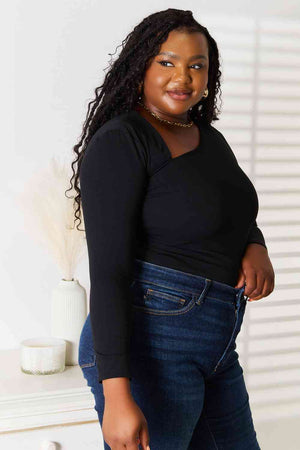 Basic Bae Asymmetrical Neck Long Sleeve Top-Teresa's Fashionista LLC