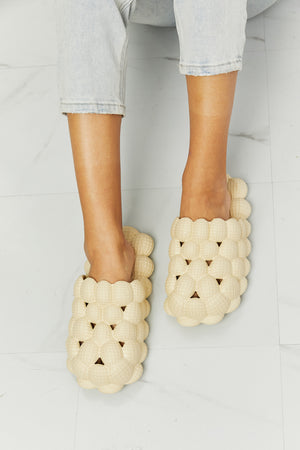 NOOK JOI Laid Back Bubble Slides in Khaki-Teresa's Fashionista LLC