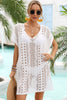 Openwork Plunge Dolman Sleeve Cover-Up Dress-Teresa's Fashionista LLC