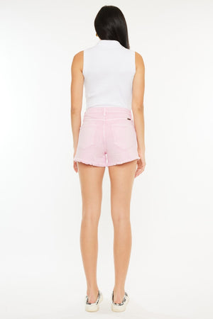 Kancan Raw Hem High Waist Denim Shorts-Teresa's Fashionista LLC
