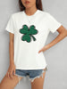 Lucky Clover Round Neck T-Shirt-Teresa's Fashionista LLC