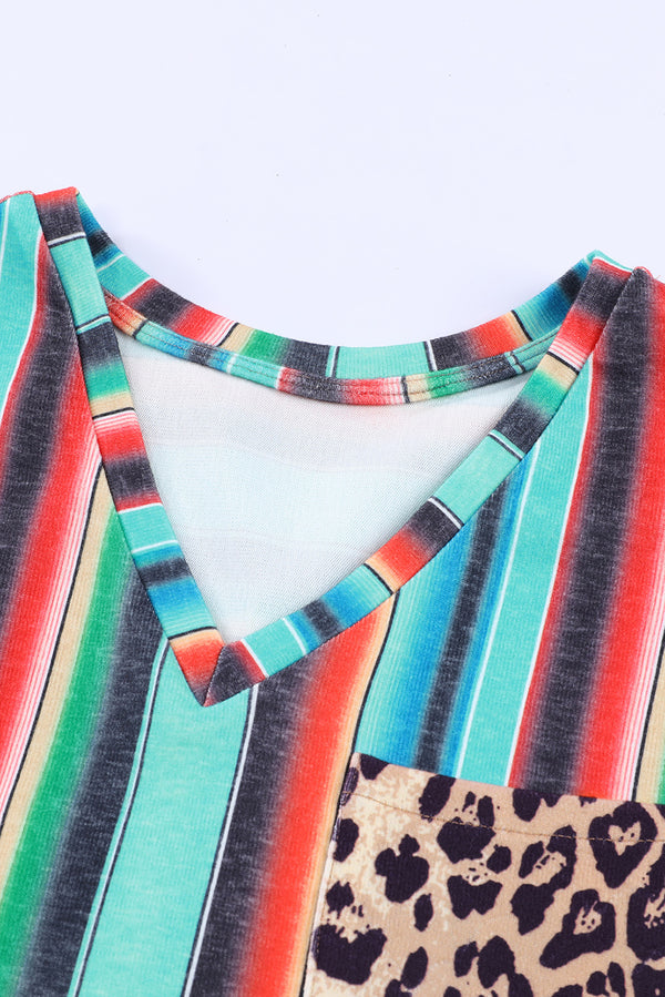 Rainbow Stripe Pocket Patch Tank-Teresa's Fashionista LLC
