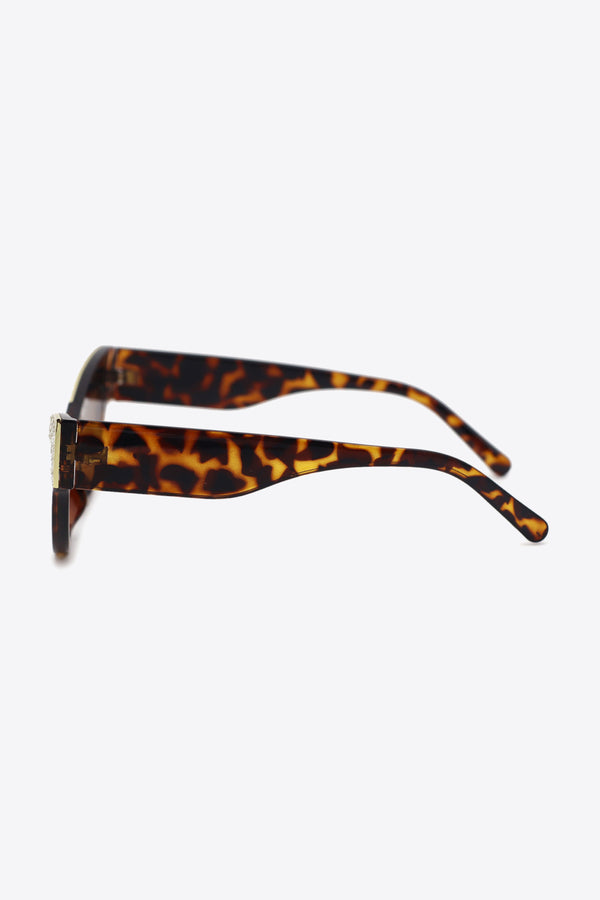 UV400 Rhinestone Trim Cat-Eye Sunglasses-Teresa's Fashionista LLC