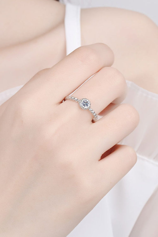 Moissanite Rhodium-Plated Ring-Teresa's Fashionista LLC