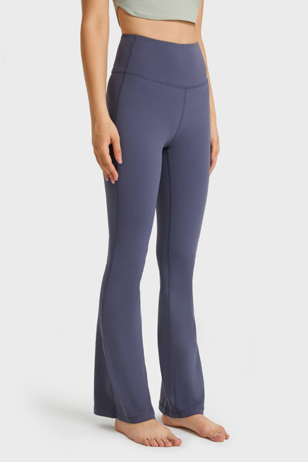 Elastic Waist Flare Yoga Pants-Teresa's Fashionista LLC