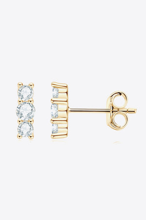 Heartbeat Rhythm 925 Sterling Silver Moissanite Stud Earrings-Teresa's Fashionista LLC