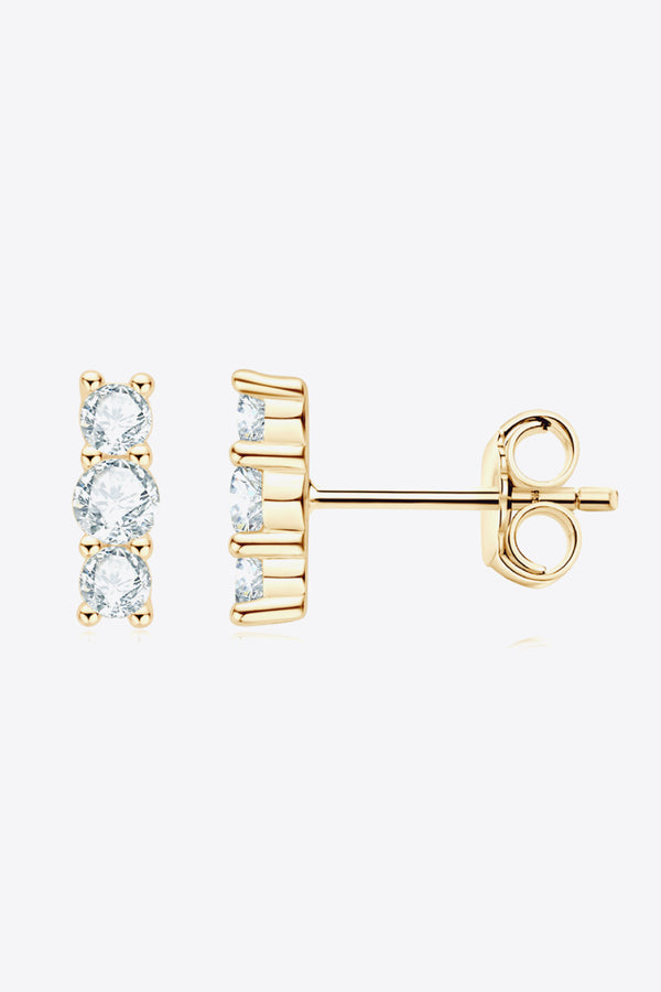 Heartbeat Rhythm 925 Sterling Silver Moissanite Stud Earrings-Teresa's Fashionista LLC
