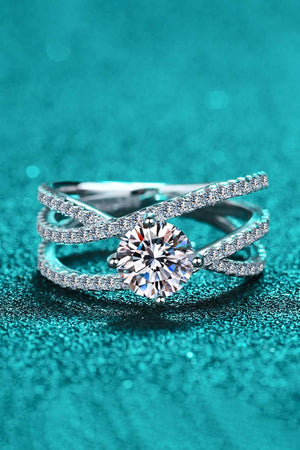 1 Carat Moissanite Crisscross Ring-Teresa's Fashionista LLC