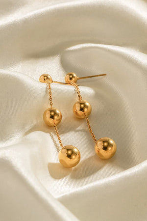 Ball Bead and Chain Stainless Steel Earrings-Teresa's Fashionista LLC