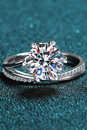 3 Carat Moissanite 6-Prong Ring-Teresa's Fashionista LLC
