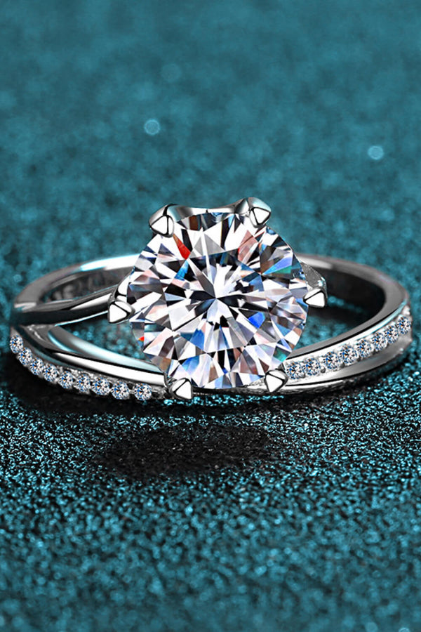 3 Carat Moissanite 6-Prong Ring-Teresa's Fashionista LLC