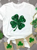 Lucky Clover Round Neck T-Shirt-Teresa's Fashionista LLC