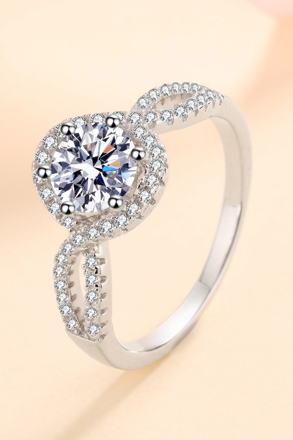 Feel The Joy 925 Sterling Silver Moissanite Ring-Teresa&#39;s Fashionista LLC
