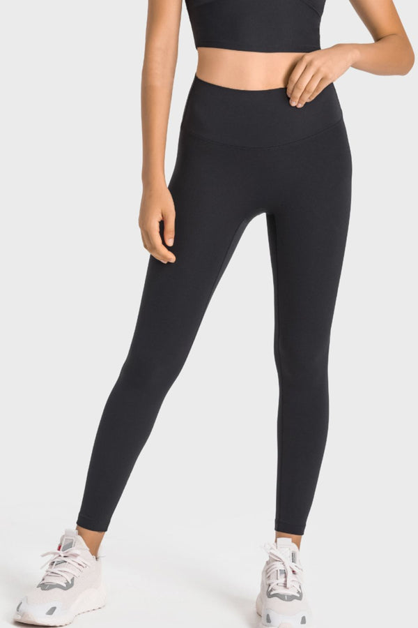 High-Rise Wide Waistband Yoga Leggings-Teresa's Fashionista LLC