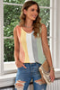 Multicolored Striped Waffle-Knit Sleeveless Tank-Teresa's Fashionista LLC