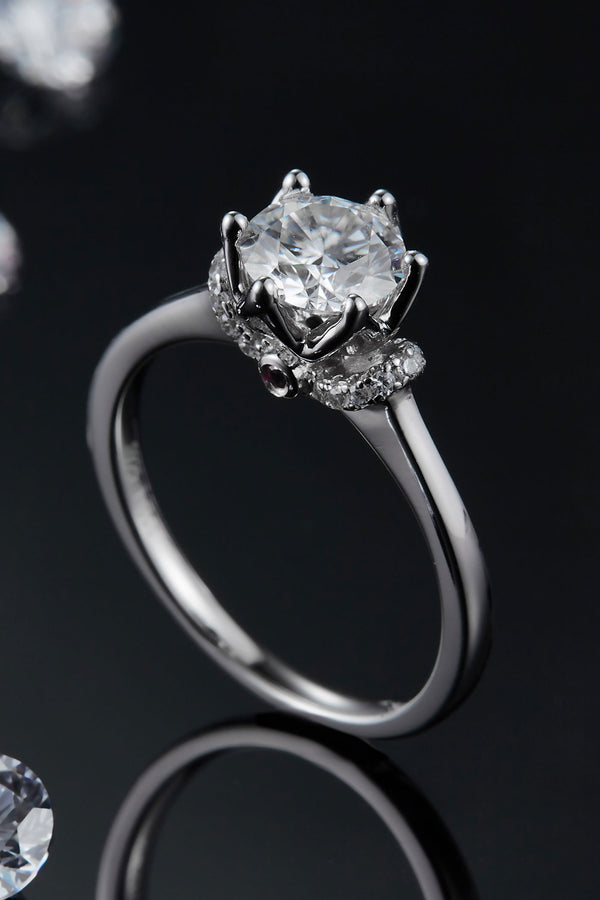 1 Carat Moissanite 925 Sterling Silver Ring-Teresa's Fashionista LLC