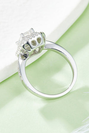 1 Carat Moissanite 925 Sterling Silver Side Stone Ring-Teresa's Fashionista LLC