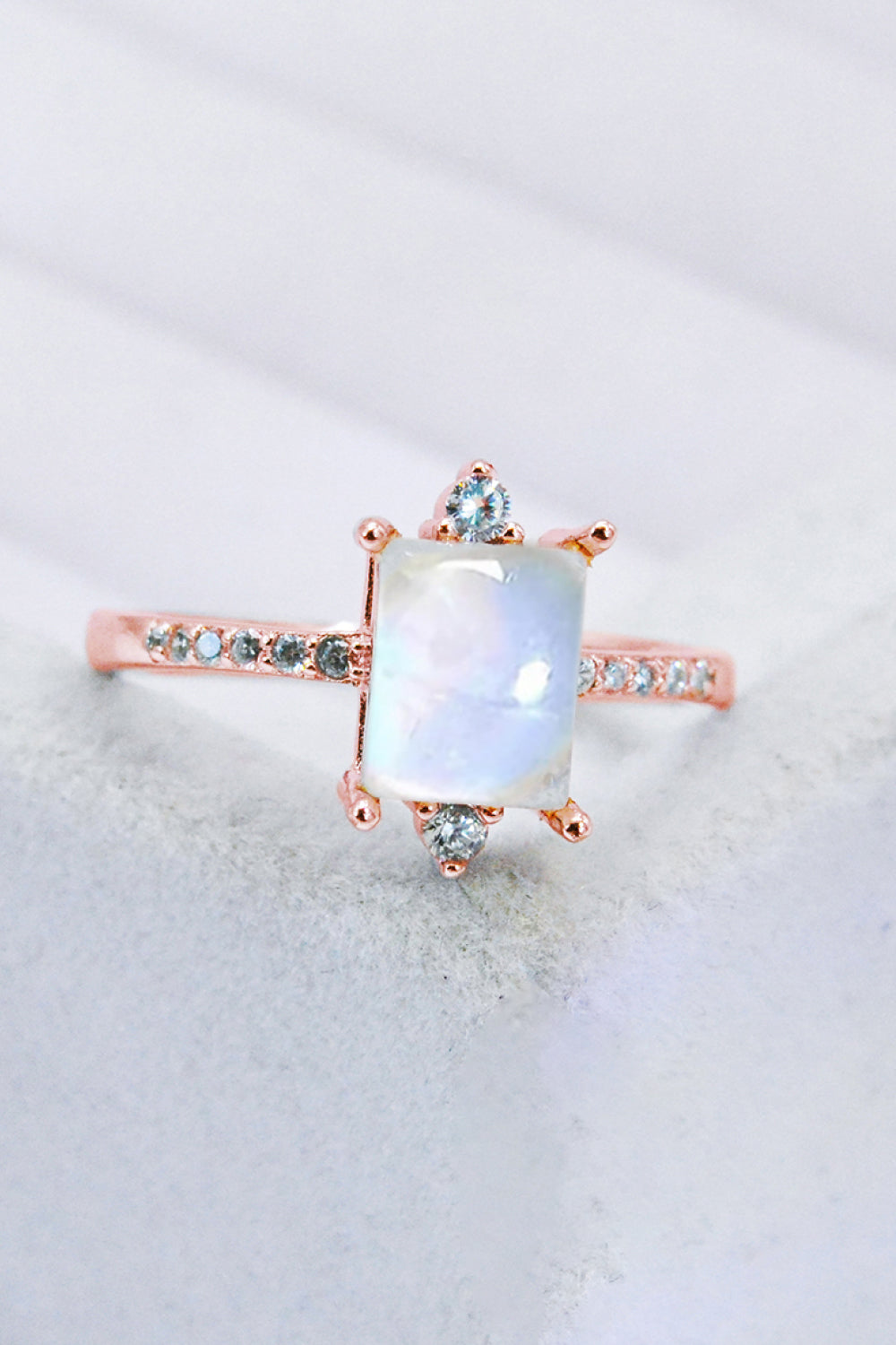 925 Sterling Silver Square Moonstone Ring-Teresa&#39;s Fashionista LLC
