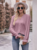 Eyelet V-Neck Flounce Sleeve Blouse-Teresa's Fashionista LLC