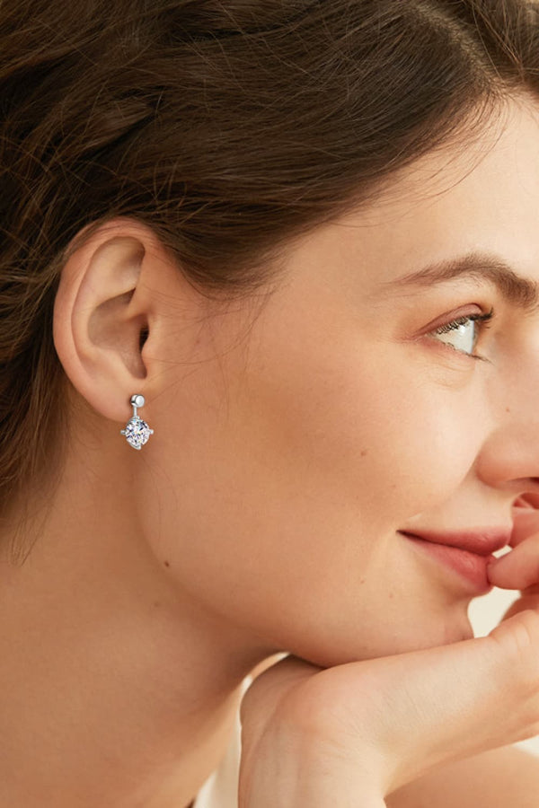4 Carat Moissanite Drop Earrings-Teresa's Fashionista LLC