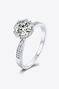 925 Sterling Silver 1 Carat Moissanite Ring-Teresa's Fashionista LLC