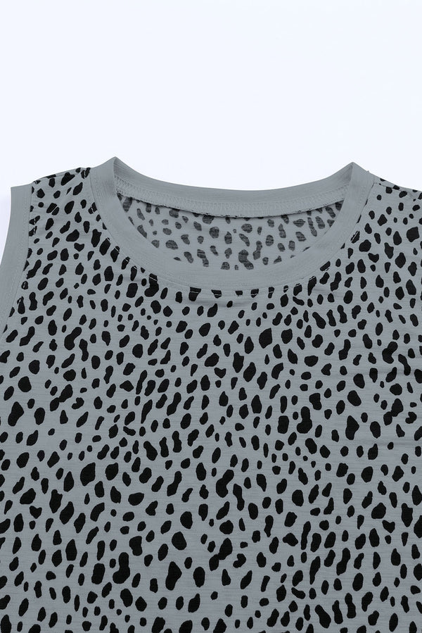 Printed Round Neck Tank-Teresa's Fashionista LLC
