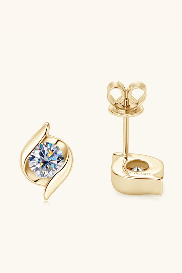 1 Carat Moissanite 925 Sterling Silver Stud Earrings-Teresa's Fashionista LLC