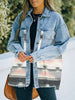 Collared Neck Dropped Shoulder Denim Jacket-Teresa's Fashionista LLC