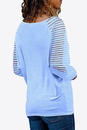 V-Neck Long Raglan Sleeve Top-Teresa's Fashionista LLC