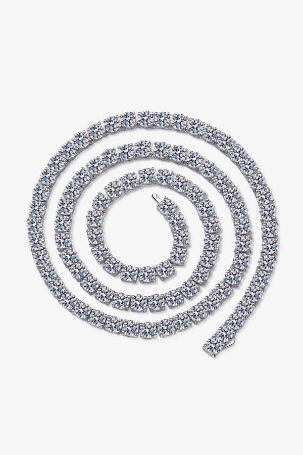 Moissanite Rhodium-Plated Necklace-Teresa's Fashionista LLC