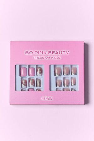 SO PINK BEAUTY Press On Nails 2 Packs-Teresa's Fashionista LLC