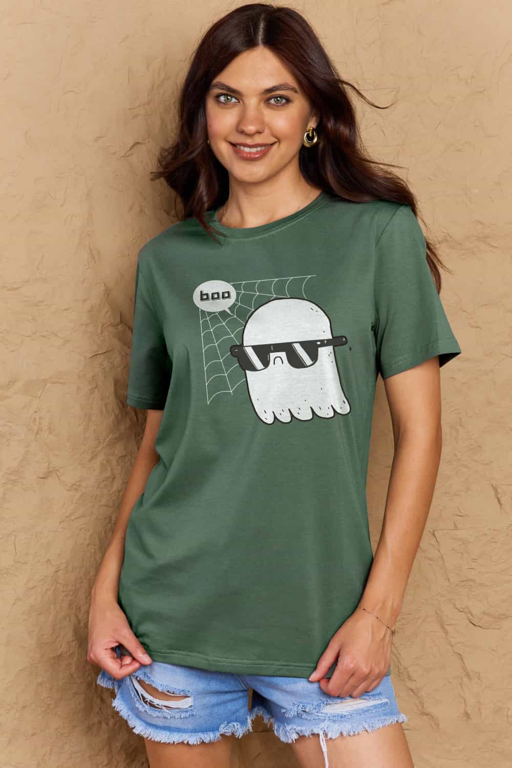 Simply Love Full Size BOO Graphic Cotton T-Shirt-Teresa&#39;s Fashionista LLC