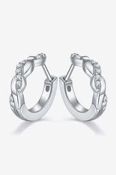 Moissanite Twisted Platinum-Plated Earrings-Teresa's Fashionista LLC