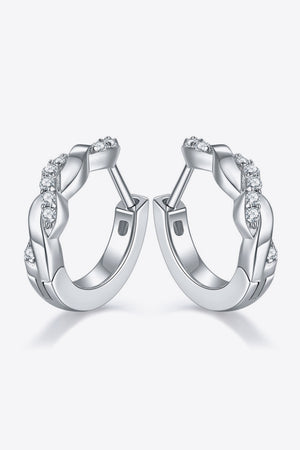 Moissanite Twisted Platinum-Plated Earrings-Teresa's Fashionista LLC