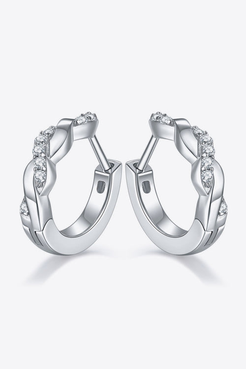 Moissanite Twisted Platinum-Plated Earrings-Teresa's Fashionista LLC