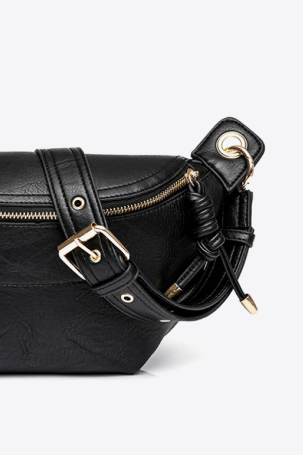 PU Leather Chain Strap Crossbody Bag-Teresa's Fashionista LLC