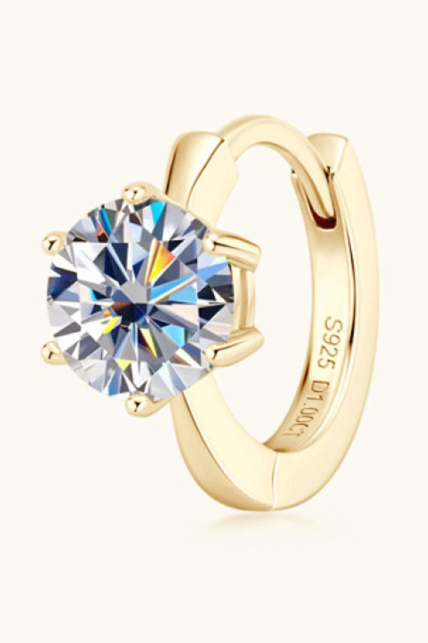 2 Carat Moissanite 925 Sterling Silver Huggie Earrings-Teresa's Fashionista LLC