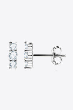Heartbeat Rhythm 925 Sterling Silver Moissanite Stud Earrings-Teresa's Fashionista LLC