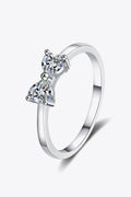 Moissanite Bow Rhodium-Plated Ring-Teresa's Fashionista LLC